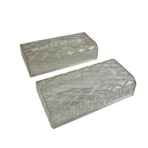 Vintage Acrylic Tissue Box Clear Beveled Plastic Glamorous - Sold Separately